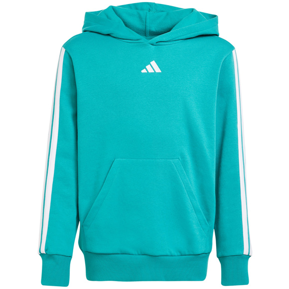 Bluza dla dzieci adidas 3 Stripes Fleece Hoodie 225 turkusowa JN2417