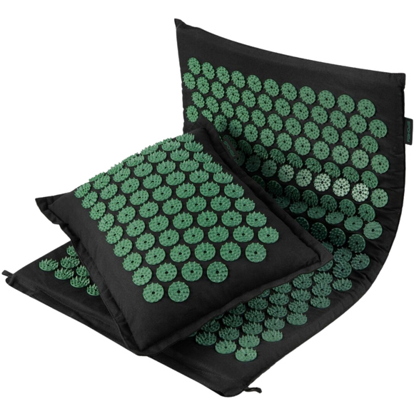 Mata do akupresury i masażu z poduszką Spokey Akumat czarno-zielona 944215