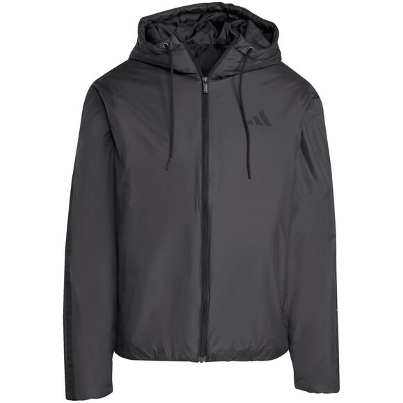Kurtka męska adidas Essentials Climawarm 3 Stripes Insulated Hooded czarna KB8149