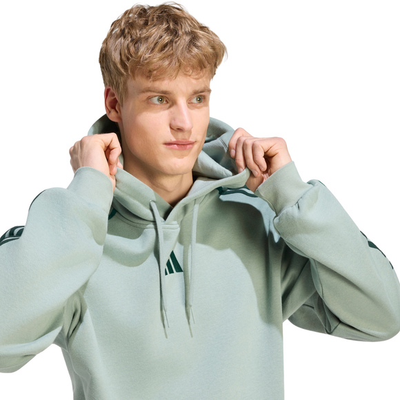 Bluza męska adidas Essentials 3-Stripes Fleece Hoodie jasnozielona KY4172