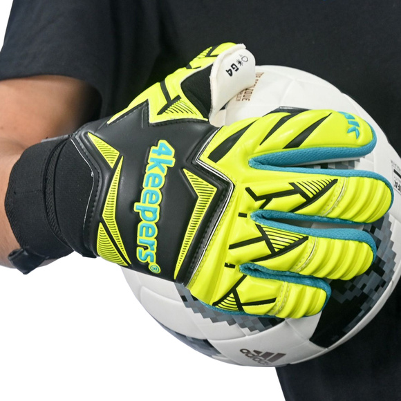 Rękawice bramkarskie 4Keepers Force V5 25 Wave NC czarno-zielone fluo