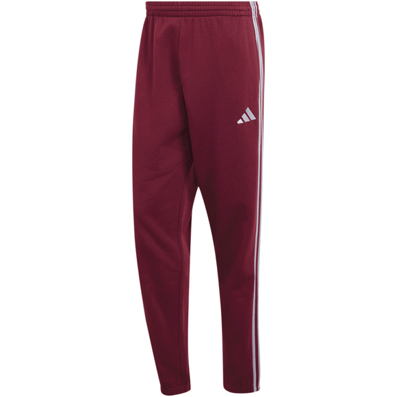 Spodnie męskie adidas Essentials 3-Stripes Fleece Tapered Cuffed bordowe KY4134