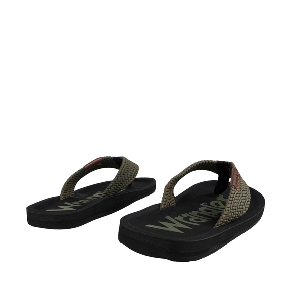 Klapki męskie Wrangler Zane Flipflop czarno-oliwkowe 20261061 58C