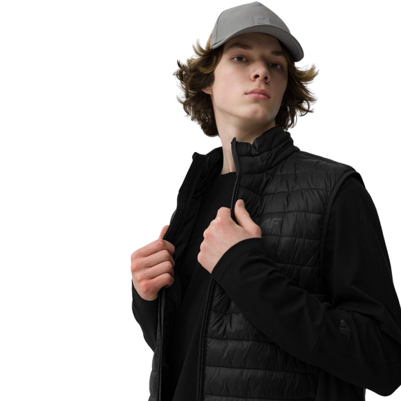 Kamizelka męska puchowa 4F głęboka czerń 4FSS23TDJAM082 20S