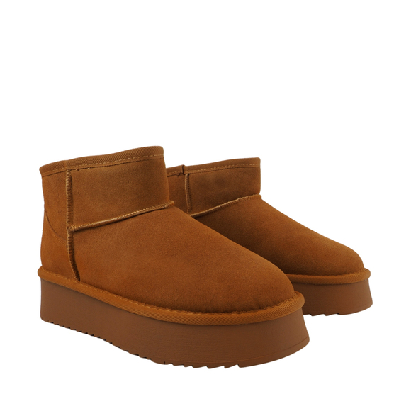 Buty damskie skórzane Solo Soprani Couture Hugh Platform jasny brąz SSW421P05 02