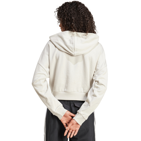 Bluza damska adidas Essentials 3-Stripes French Terry Quarter-Zip Hoodie beżowa JN1958