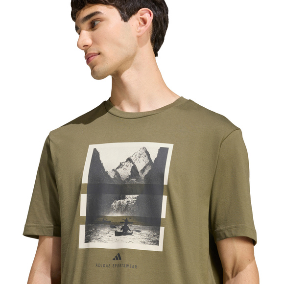 Koszulka męska adidas Outdoor Kayaking Graphic oliwkowa KB2540