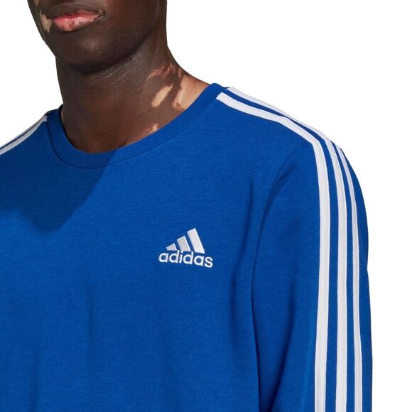 Bluza męska adidas Essentials French Terry 3-Stripes niebieska HE1832