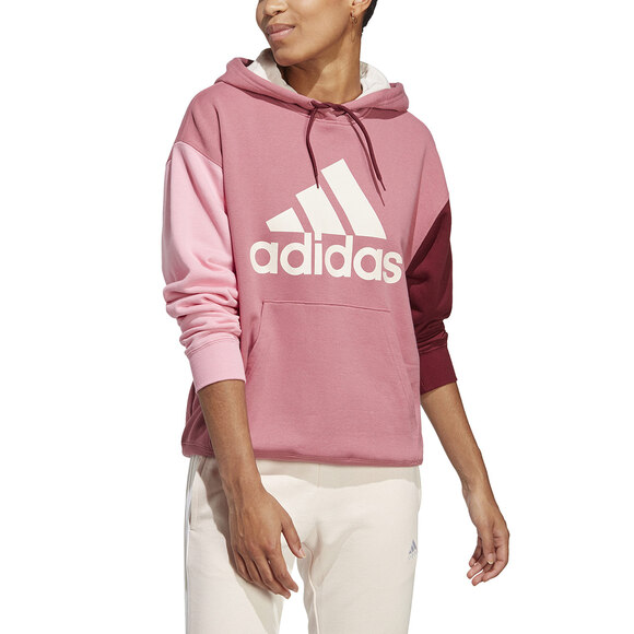 Bluza damska adidas Essentials Big Logo Oversized French Terry Hoodie różowa IC9869