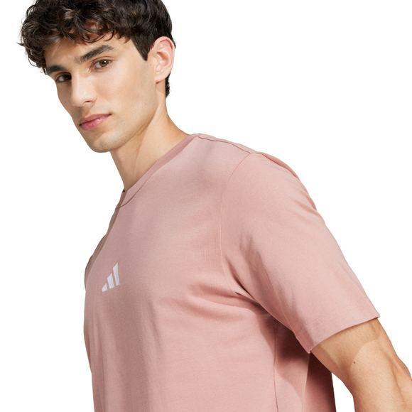 Koszulka męska adidas Essentials Small Logo Single Jersey różowa JF1099  