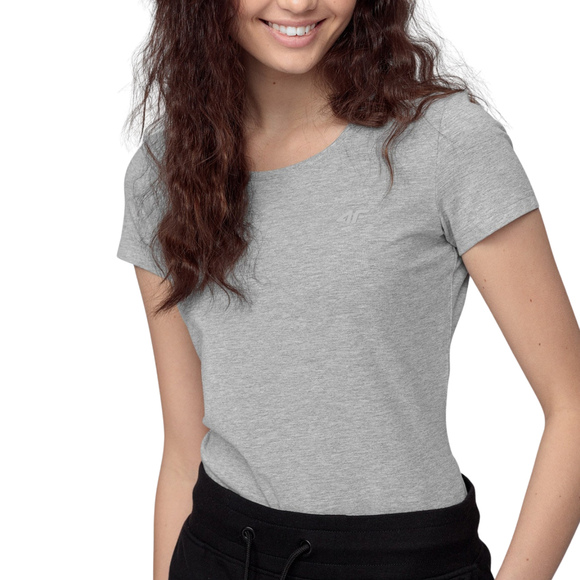 Koszulka damska 4F chłodny jasny szary melanż NOSH4 TSD001 27M