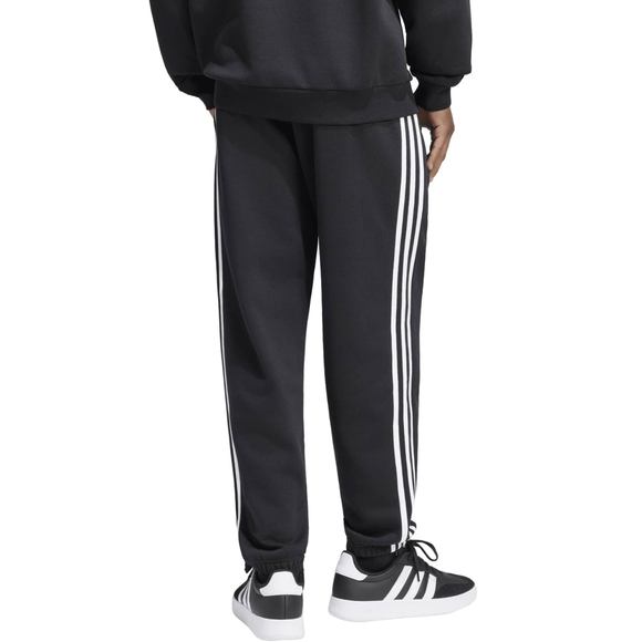 Spodnie męskie adidas Essentials 3-Stripes Fleece Tapered Cuffed czarne KY6526