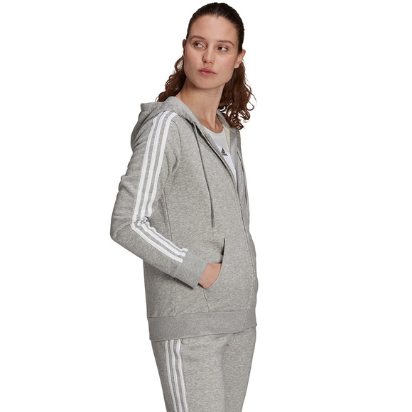 Bluza damska adidas W 3S Ft Fz Hd szara GL0802