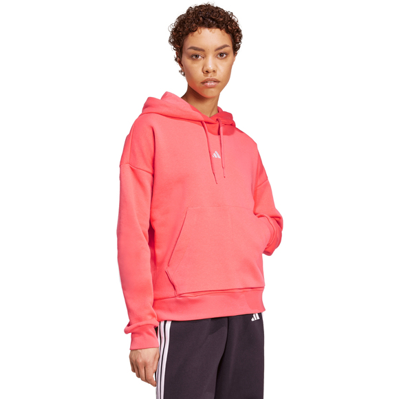 Bluza damska adidas Essentials Small Logo Feel Cozy Hoodie koralowa KE4380