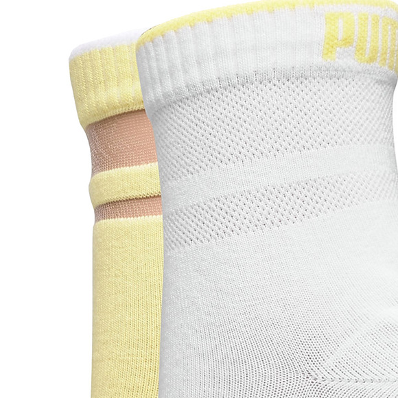 Skarpety damskie Puma Sneaker Structure 2 pary białe, żółte 907621 04
