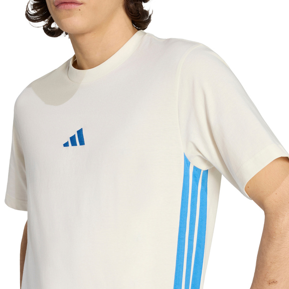 Koszulka męska adidas Essentials 3 Stripes kremowa KC0888