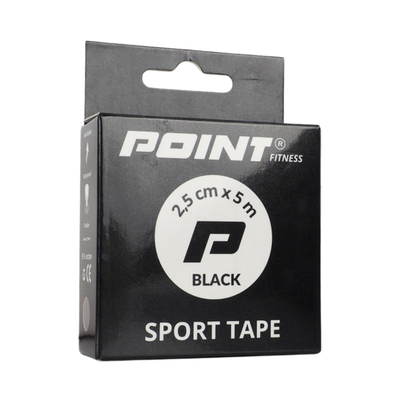 Taśma sportowa Point Tape 2,5 cm x 5 m czarna 