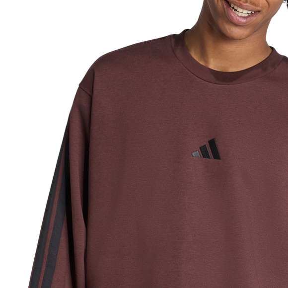 Bluza męska adidas Essentials 3-Stripes Fleece brązowa JX0742