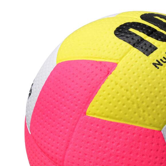Piłka ręczna Meteor Nuage Mini 0 żółto-różowo-biała 16695
