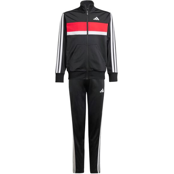 Dres dla dzieci adidas Seasonal Essentials Tiberio 3-Stripes czarno-czerwono-biały JC7519