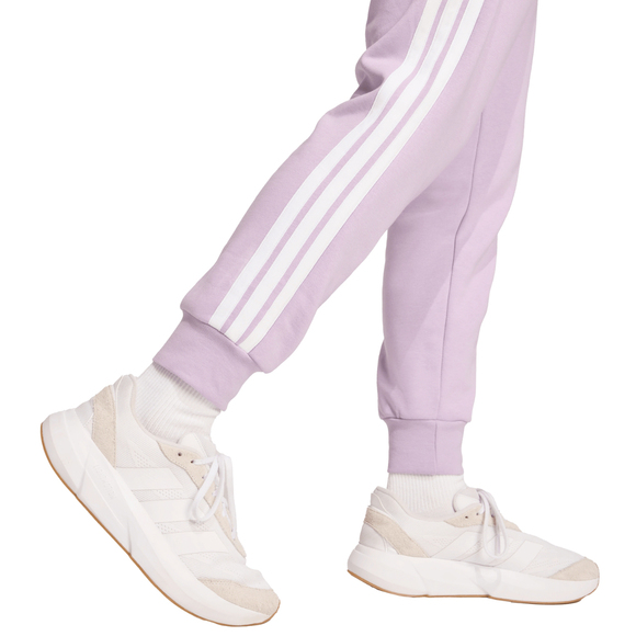 Spodnie damskie adidas Essentials 3-Stripes Fleece Slim różowe JY3097