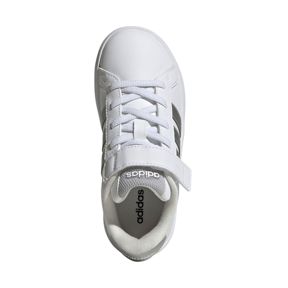 Buty dla dzieci adidas Grand Court 3.0 biało-srebrne JP9368