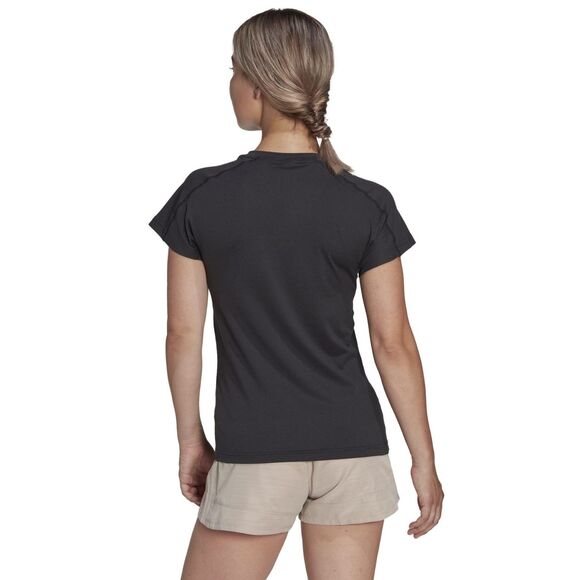 Koszulka damska adidas Aeroready Train Essentials Minimal Branding V-Neck Tee czarna HN5543