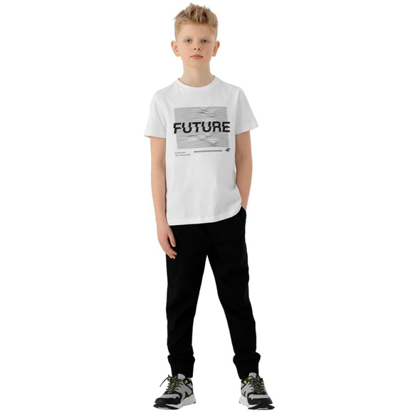 Koszulka dla chłopca 4F biała HJL22 JTSM006 10S			