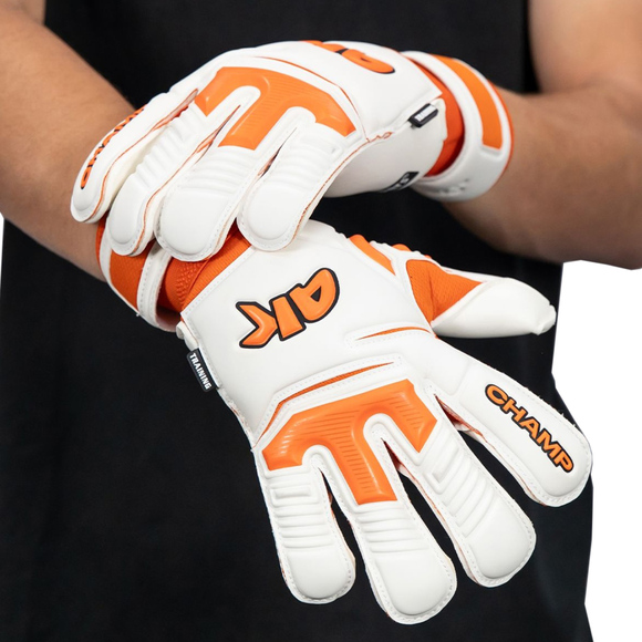 Rękawice bramkarskie 4Keepers Champ Training VII RF2G Junior biało-pomarańczowe