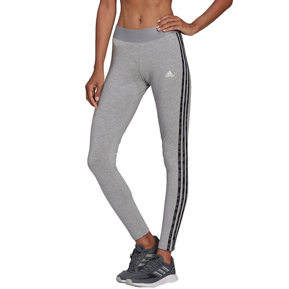 Legginsy damskie adidas Loungewear Essentials 3-Stripes szare HE7016