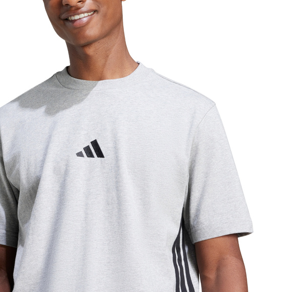 Koszulka męska adidas Essentials 3-Stripes Single Jersey szara JE6396
