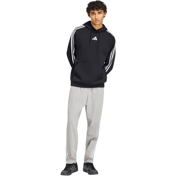 Spodnie męskie adidas Essentials 3-Stripes Single Jersey Tapered Open Hem szare KY4215