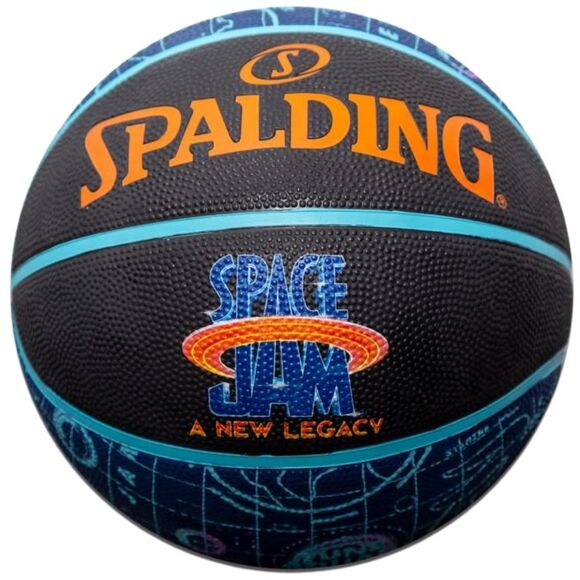 Piłka do koszykówki Spalding Space Jam Tune Court niebiesko-czarna '7 84560Z