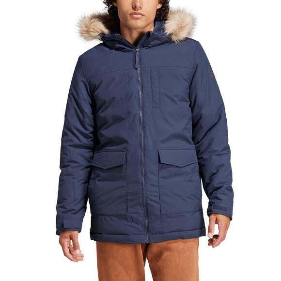 Kurtka męska adidas Parka Hooded Fur granatowa IK0552