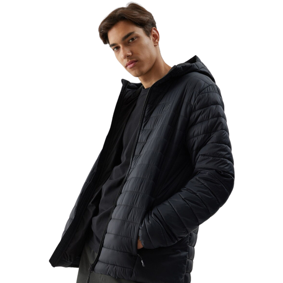 Kurtka męska puchowa 4F M240 głęboka czerń 4FAW23TDJAM240 20S