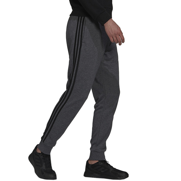 Spodnie męskie adidas Essentials French Terry Tapered Cuff 3-Stripes Pants szare H12256