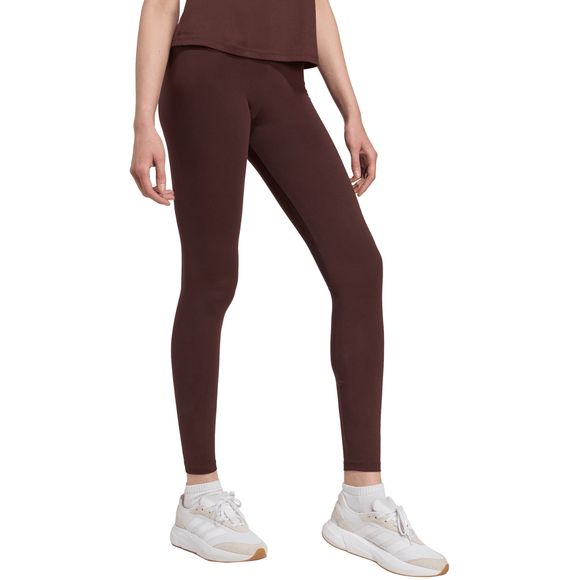 Legginsy damskie adidas Essentials Linear Cotton brązowe JY4886