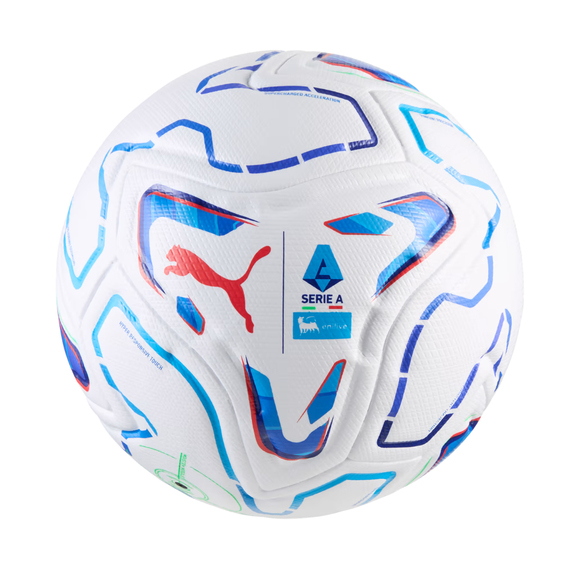 Piłka nożna Puma Stellar Nitro Ultimate Serie A biało-niebieska 85081 01