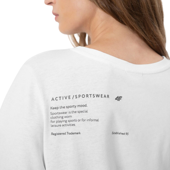 Koszulka damska 4F biała H4Z22 TSD025 10S