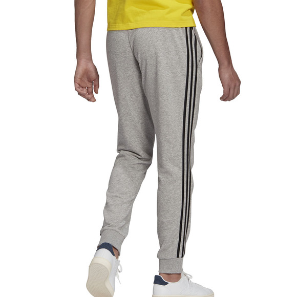 Spodnie męskie adidas Essentials Tapered Cuff 3 Stripes szare GK8889 