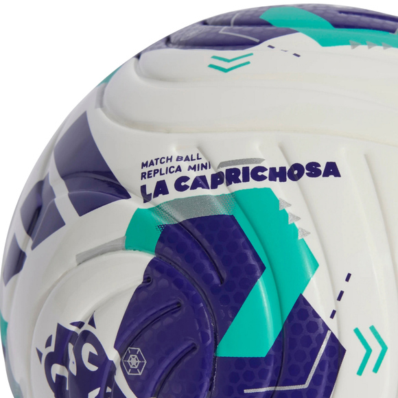 Piłka nożna adidas Queens League mini biało-fioletowo-zielona KE8233