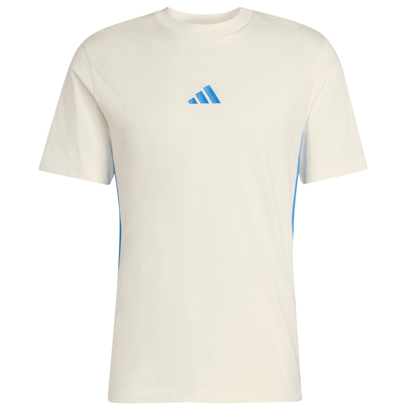 Koszulka męska adidas Essentials 3 Stripes kremowa KC0888