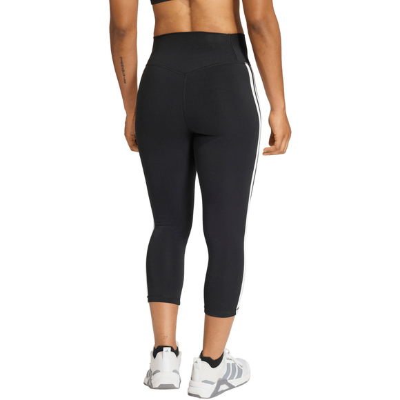 Legginsy damskie adidas 3/4 Optime Essentials Workout 3-Stripes czarne KE6062