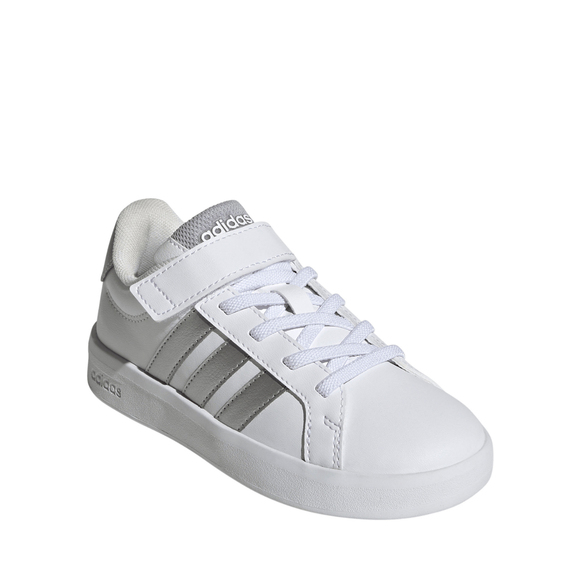 Buty dla dzieci adidas Grand Court 3.0 biało-srebrne JP9368