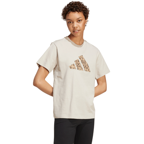 Koszulka damska adidas Animal Graphic beżowa JM4423