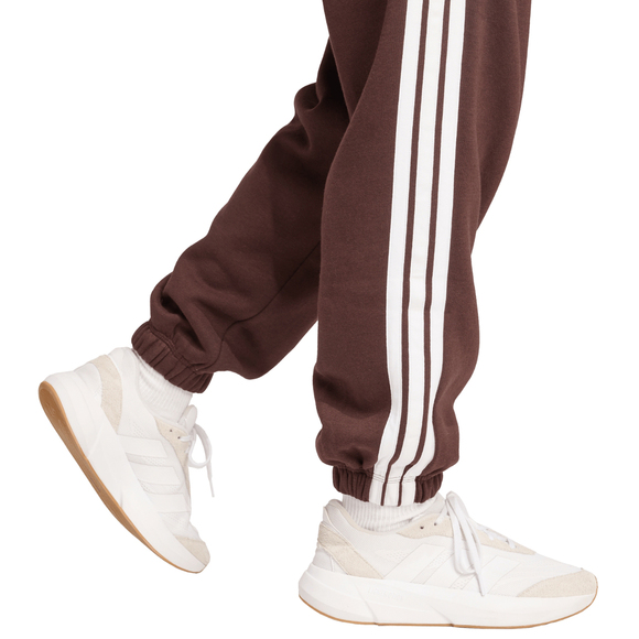 Spodnie damskie adidas Essentials 3-Stripes Fleece Loose-Fit brązowe JY3069