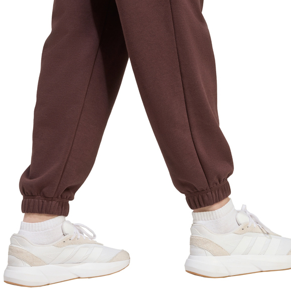 Spodnie damskie adidas Essentials Linear French Terry Cuffed brązowe JY4898