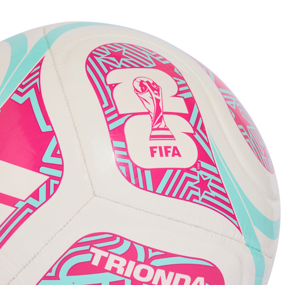 Piłka nożna adidas World Cup 26 Trionda Club biało-różowo-błękitna JD8054