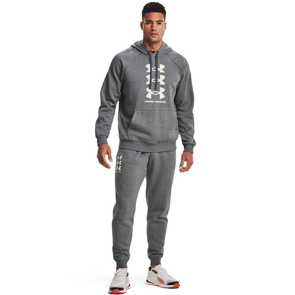 Spodnie męskie Under Armour Rival Fleece 3Logo Jogger ciemnoszare 1357131 012