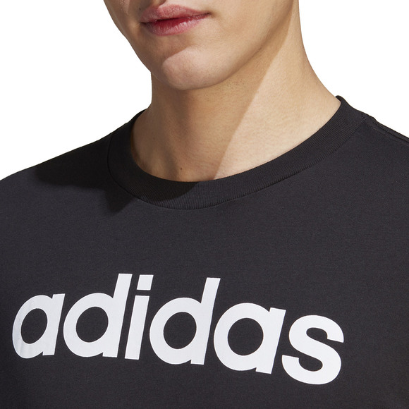 Koszulka męska adidas Essentials Single Jersey Linear Embroidered Logo Tee czarna IC9274